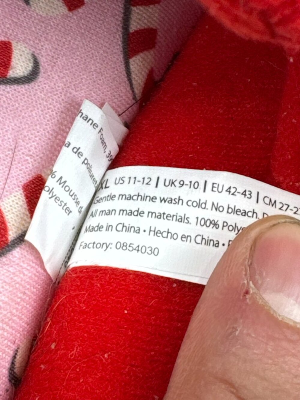 Dearfoams Mama Claus Slippers Men's Women's Xl 11-12 Red Sherpa Christmas Candy View 2